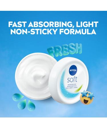 Nivea Soft Light Moisturiser 200ml - Hydrating Lightweight Cream for All Skin Types | Fast International Shipping - Buy Online on GoSupps.com