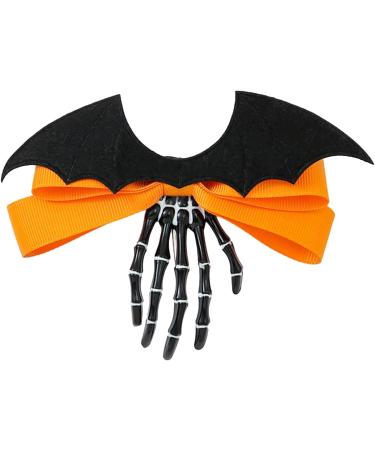 Skull Bow Hairpin | Halloween Goth Hair Clip Portable Claws Skull Hand Hair Clip Hairpin for Women Children Icefei Black-1 Pc - Buy Online on GoSupps.com