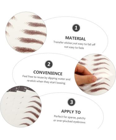 SOESFOUFU Eyebrow Decals 4 Sheets Waterproof Eyebrow Stickers Hair Decals 4d False Eyebrows Cosmetics Post Paper 6d Make up 21x14.8cm Brown - Buy Online on GoSupps.com