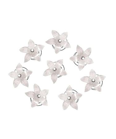 12 Pieces White Flower Bridal Hair Accessories | Elegant Hair Spirals & Spiders for Weddings Proms & Parties - Buy Online on GoSupps.com