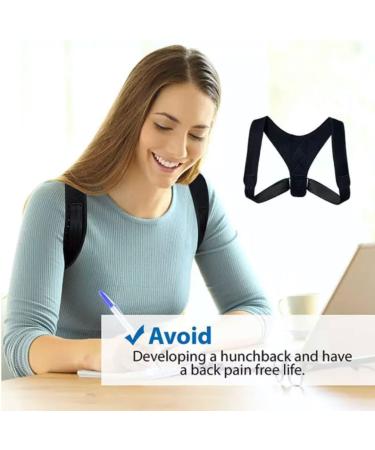 ShwanPC Adjustable Posture Corrector for Men & Women - One Size Fits All Black - Improve Posture & Comfort - Buy Online on GoSupps.com