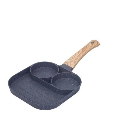 DELURA Saucepan Frying Pot Pan Steak Egg Pancake Thickened Omelet Pan Wooden Handle Pan for Kitchen Utensils Wok
