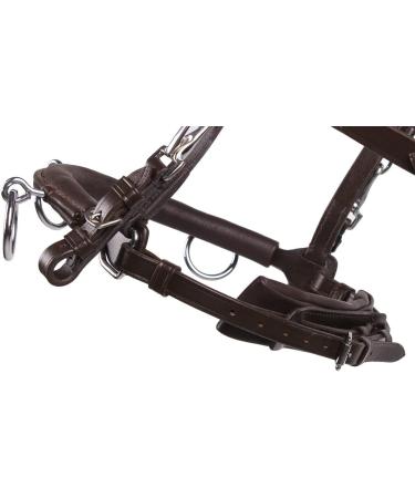 QHP Cavesson Leather - Size P Brown | Premium Quality Equestrian Gear for International Shipping - Buy Online on GoSupps.com