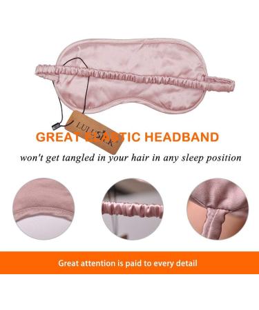 LULUSILK 100% Silk Adjustable Sleep Mask for Women & Men - Soft Comfortable Eye Mask in Pink - Buy Online on GoSupps.com