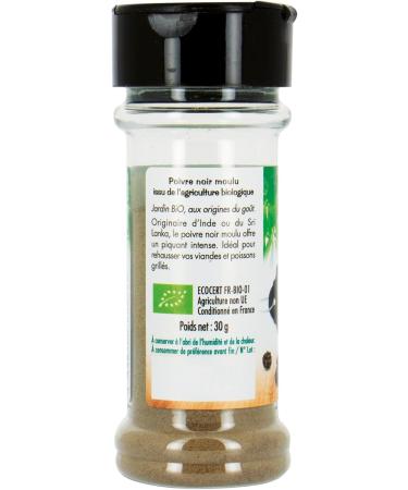 Jardin BiO tic - Ground black pepper - organic - Salted - AB certified - 30g mill - Pack of 3 - Buy Online on GoSupps.com