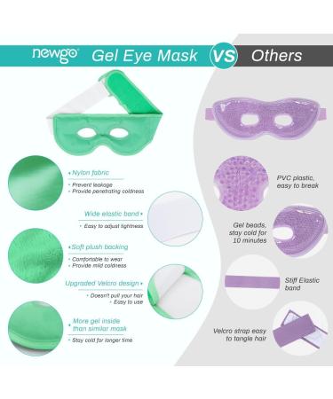 NEWGO Cold Eye Mask - Hot Cold Therapy for Puffy Eyes, Migraine & Sinus Pain (Light Green) - Buy Online on GoSupps.com