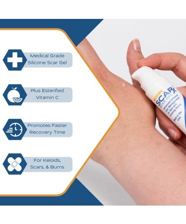 Scarx Silicone Scar Gel with Vitamin C - Reduces Hypertrophic Scars & Keloids | Fade Old Scars | 0.5oz Topical Solution for Surgery Burns & Injuries - Buy Internationally - Buy Online on GoSupps.com