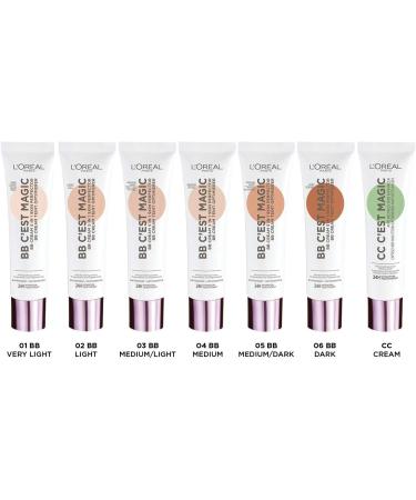 L'Or al Paris Magic BB Cream with SPF 20 5-in-1 Skin Tint with Vitamin B5 and Vitamin E Lightweight Hydrating Formula Adapts to Skin Tone for a Natural Glowy Finish 30 ml Shade: 04 Medium 04 Medium 30 ml (Pack of 5) - Buy Online on GoSupps.com