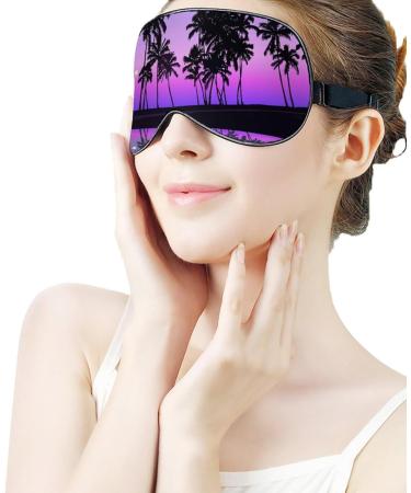 Tropical Night Seashore Sleep Mask - Adjustable Blindfold for Sleeping & Travel - Buy Online on GoSupps.com