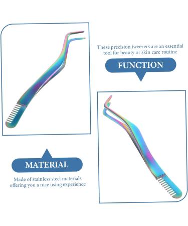 Beaupretty Eyelash Tweezers with Comb 2 in 1 Eyelash Tweezer Eyebrow Tweezer Curved Lash Tweezers Eyelash Tweezers Comb Eyelash Tools Lash Comb Fake Eyelashes Stainless Steel Stamp - Buy Online on GoSupps.com