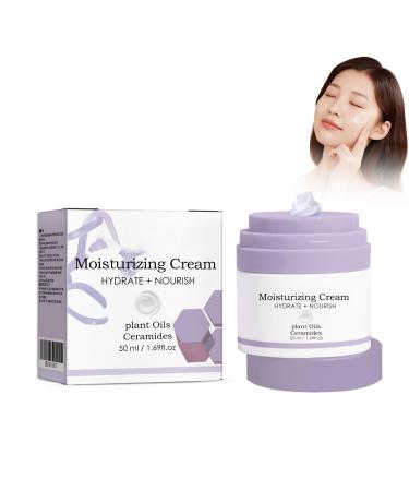 Crsetmyth Moisturizing facial cream 50 ml Anti Aging day cream Moisturizing facial cream Natural facial cream Beautifying facial cream reduces feelings of tension & dryness areas purple