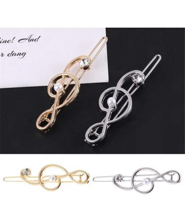 4x Dainty Hairpin Clip Music Note Hair Snap Clamp Womens Girls Headwear - Buy Online on GoSupps.com
