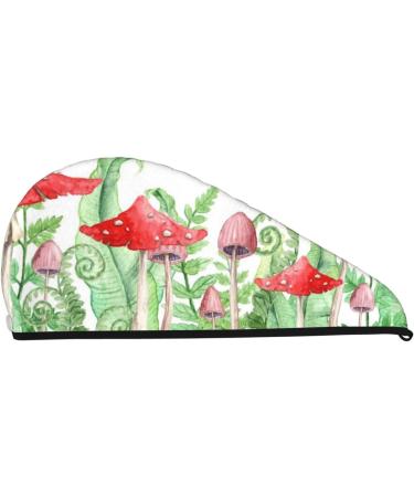 Amanita Fly Agaric Microfiber Hair Towel - Super Absorbent Quick Dry Wrap for Long Curly & Thick Hair | Soft Coral Velvet for Women - Buy Online on GoSupps.com