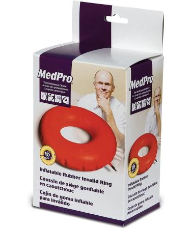 MedPro 16 Inch Inflatable Rubber Invalid Ring Cushion - Open Ring Center for Weight Distribution - Sit Comfortably for Extended Periods - Buy Online on GoSupps.com