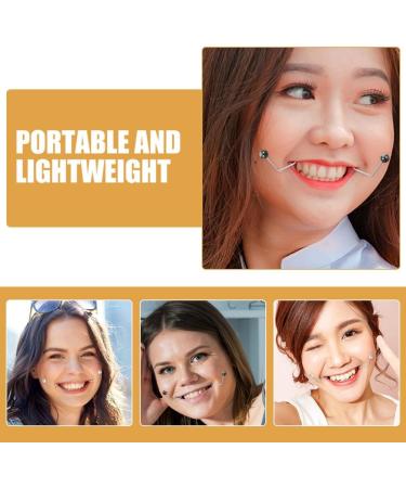 Baluue 2 Pairs Dimple Makers for Cheeks Facial Dimple Trainer for Create a Beautiful Smile Natural Dimples Lift Copper Silver Black - Buy Online on GoSupps.com