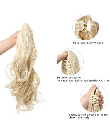 Shadow Curly Ponytail Extensions | Afro Long Clip-in Wavy Synthetic Hair Piece - 26 inches Blonde Pink - Buy Online on GoSupps.com