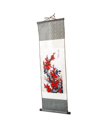 Cabilock Silk Chinese Painting Home Decor Chinese Wall Hanging Scroll Wall Art Wooden Office Household China