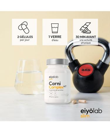 CARNI COMPLEX HT | 2 Sources: L-Carnitine Tartrate + ALCAR | Energy - Dry - Recovery | Pre-workout without Piperine Caffeine or Magnesium Stearate | Eiyolab - Buy Online on GoSupps.com