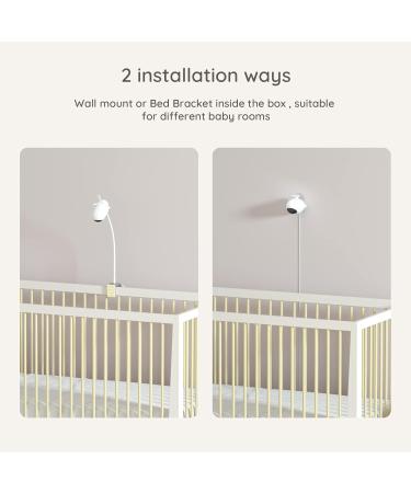 Simshine Baby Monitor with Night Vision Camera, AI Cry Alert, Lullabies, Breathing Detection, Temp & Humidity Monitoring - 2K HD Video, 2-Way Audio - Yellow - Buy Online on GoSupps.com