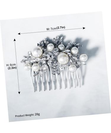FRCOLOR 1pc Hair Comb Rhinestone Headpiece Women Hairpin Comb Wedding Headpiece for Bride Rhinestone Flower Comb Hair for Women Prom Tiara Bridal Headdress Pearl Light Luxury Alloy Girl - Buy Online on GoSupps.com
