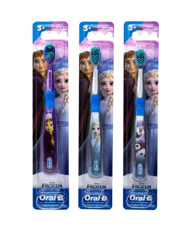 Oral-B Disney Frozen Toothbrush 3+ YRS Extra Soft (Characters Vary) - Pack of 3