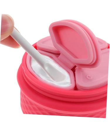 Healeved 1 Set Cream Box Cream Holder Silicone Container Toiletry Container for Travel Lotion Dispenser Jar Travel Cream Jar Cream Jar with Spoon Empty Container Travel Makeup Jar 6.5X6.5X4.5CM Pink - Buy Online on GoSupps.com