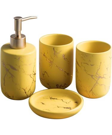 Bathroom Accessories Set of 4 - Lotion Bottle Mouthwash Cups Soap Shell & Toothbrush Holder - Multifunctional White Household Supplies for Toilet - Buy Online on GoSupps.com