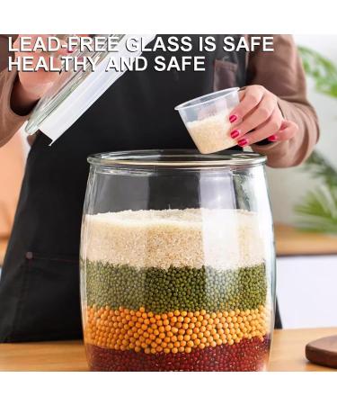 Sions Clear Glass Rice Dispenser Grain Storage Bucket with Sealing Lid Multifunctional Flour And Grain Container Creative Glass Food Storage Container 6kg - Buy Online on GoSupps.com