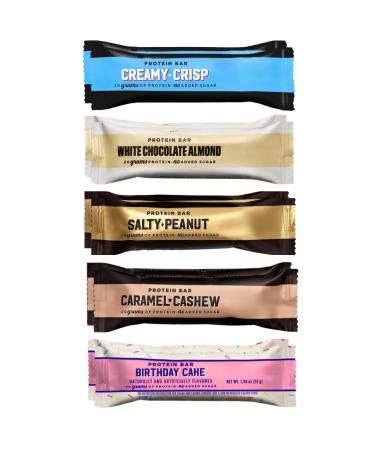 BarebeIIs Protein Bars Assorted Variety Pack - 5 Flavor - Protein Snacks with 20g of Protein - 10 Count
