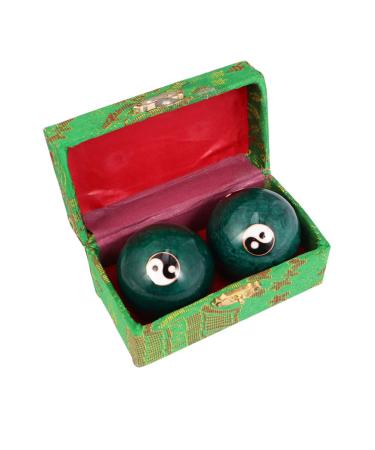 Fomiyes 1 pair of Chinese massage balls Tai hand massage ball Massage balls for the hands of the health ball spiky massage ball hand exercise sound balls -Box Chinese style fitness