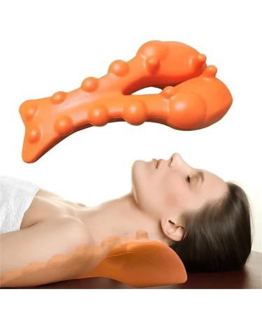 Trapezius trigger point massager back extension neck pillow for neck and shoulder relaxation-upper back massage point tmj pain relief cervical vertebrae levator pain (a)