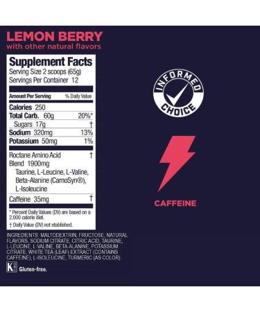 GU Roctane Lemon Berry Energy Drink Mix 1.72 lb Canister - 12 Servings - Buy Online on GoSupps.com