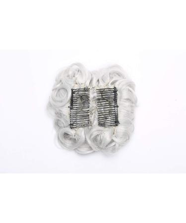Silver Grey Messy Curly Wavy Drawstring Ponytail Comb Hair Extension Chignon - Buy Online on GoSupps.com