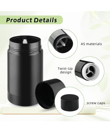 10 Pcs Empty Deodorant Containers Bottom Fill Deodorant Bottles Refillable DIY Deodorant Tubes Lip Balm Tubes (black 75ml/2.5oz) 75ml/2.5oz black - Buy Online on GoSupps.com