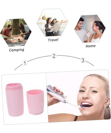 Portable Toothbrush Storage Box - Tovinanna Multi-Purpose Travel Cup & Case | Pink Toothbrush Holder 20.5x6cm - Ideal for On-the-Go Hygiene - Buy Online on GoSupps.com