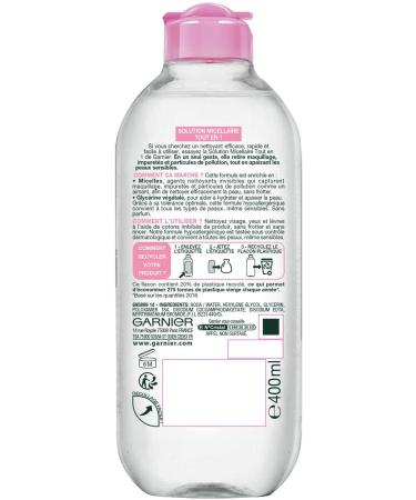 Garnier SkinActive Micellar Solution for Sensitive Skin - 400ml | All-in-One Cleansing Solution - International Shipping Available - Buy Online on GoSupps.com