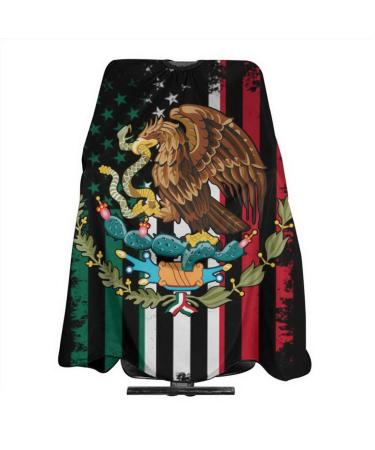 Mexico Distressed Flag Barber Cape Professional Waterproof Hairdresser Cape Cover Anti-Static Haircut Cape Shampoo-Proof Barber Accessories Salon Hair Apron For Adult-55''X66''