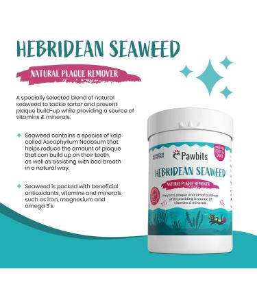 Pawbits 100% Seaweed Dental Flakes for Dogs & Cats | Natural Plaque & Tartar Remover with Vitamins | Combat Bad Breath & Promote Oral Health - Buy Online on GoSupps.com
