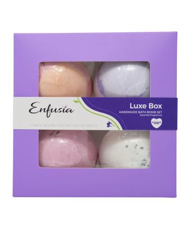Luxurious Handmade Bath Bomb Gift Set in Our Customers' Favorite Scents 4 Pack by Enfusia