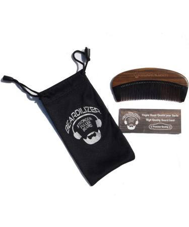 Beardilizer Beard Comb - 100% Natural Black Ox Buffalo Horn & Sandalwood Handle - Buy Online on GoSupps.com