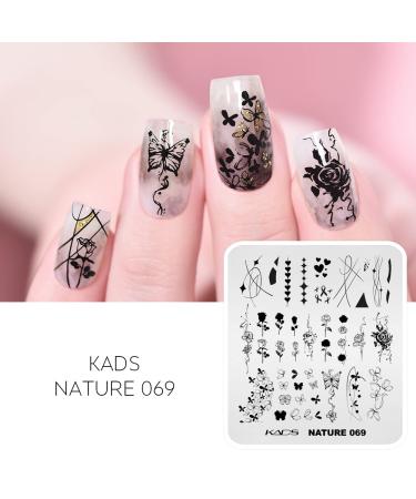 KADS Nail Stamping Plate Set - French Summer Flower Flamingo Rose Design with Stamper and Scraper - Buy Online on GoSupps.com