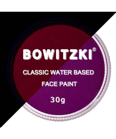 Bowitzki 30g Professional Face Paint Body Paint Water Based Face painting Makeup Safe for Kids and Adults Split Cake Single Color Halloween Christmas (Neon Purple)