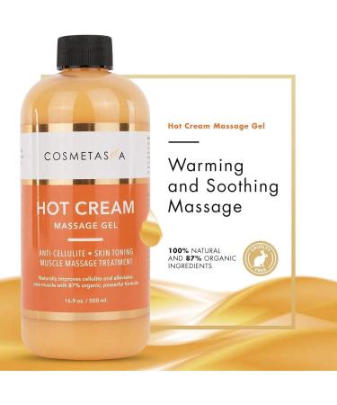 Cosmetasa Hot Cream Massage Gel - Natural & Organic Cellulite Cream - Skin Toning & Muscle Soothing - 16.9 Oz - Buy Online on GoSupps.com