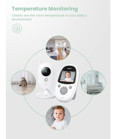 YOTON Baby Monitor with Infrared Night Vision, 2.4-inch Screen, Digital Surveillance Camera, Audio VOX Mode, Temperature Sensor, 8 Lullabies - Indoor 480P - Buy Online on GoSupps.com