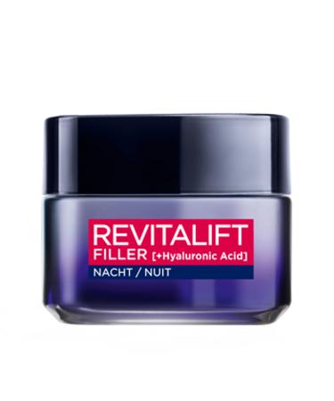 L'Oreal LOr al Paris Revitalift Filler Hyaluronic Acid Night Cream Antiaging 50ml Suitable for all skin types for women from 35 years Visibly fills wrinkles and sleep lines
