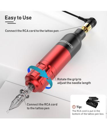 Wormhole Tattoo Machine Kit with 10 Inks, 20 Cartridge Needles & Power Supply - For Tattoo Artists and Beginners | WTK141 - Buy Online on GoSupps.com