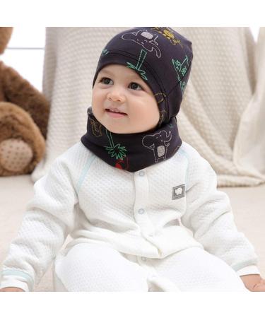 VUCDXOP Baby Children's Cotton Hat Scarf Set - Beanie Hat + Tube Scarf - Color#1 S (0-6 Months) - Buy Online on GoSupps.com
