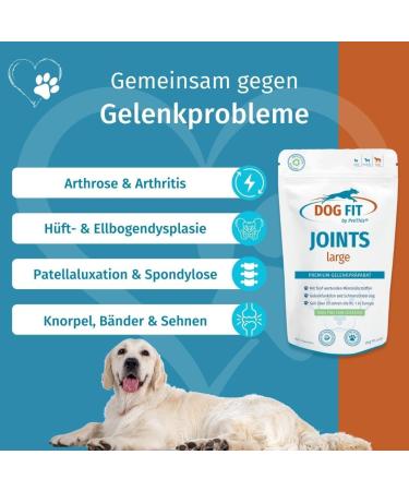 Dog Fit by Prethis - Joint Health for Large Dogs | Glucosamine MSM Collagen | No Additives | Ideal for Arthrosis Patellar Luxation Spondylosis & Hip Dysplasia - Buy Online on GoSupps.com