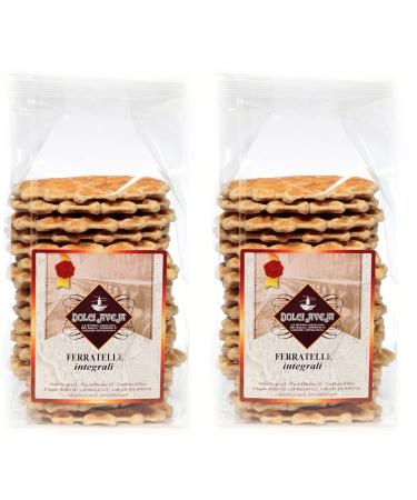 Traditional Abruzzo Ferratelle fancy whole wheat biscuits 2x400 gr - Dolci Aveja