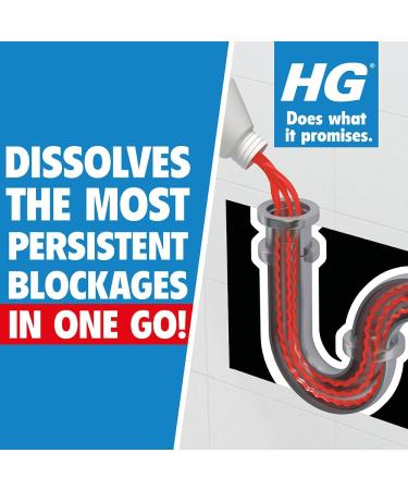 HG Drain and Plug Unblocker Effectively Removes Blockages Liquid Cleaner for Blocked Drain Pipes in Sinks or Shower Traps X2 Treatments 1L (Pack of 2) 1 l (Pack of 2) Drain and Plug Unblocker 1 l - Buy Online on GoSupps.com